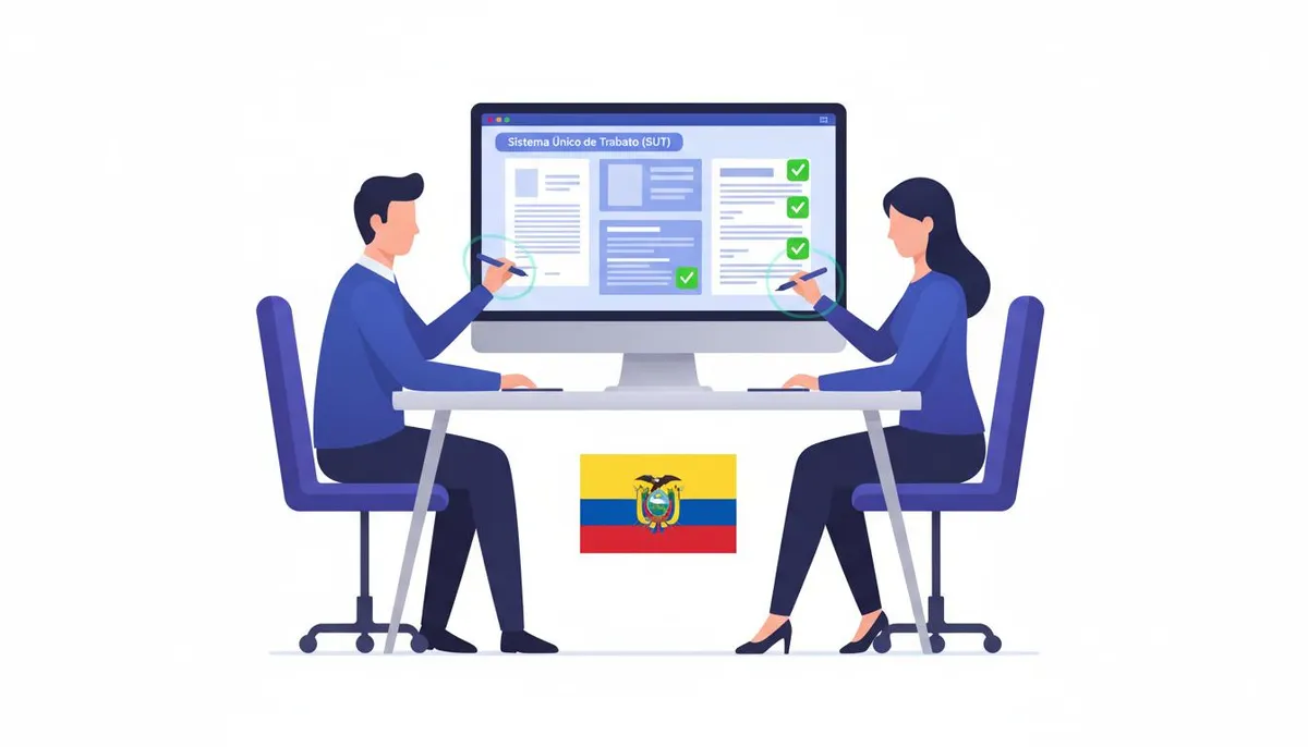 Ilustración: Guía Completa de Trámites Laborales Ecuador 2026: SUT, Denuncias y Liquidación